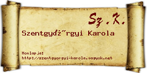 Szentgyörgyi Karola névjegykártya